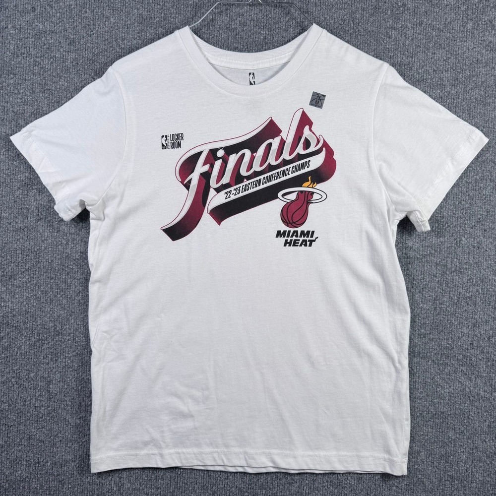 NBA Miami Heat T-Shirt Youth L 14/16 White 2023 Eastern Conference Finals Champs